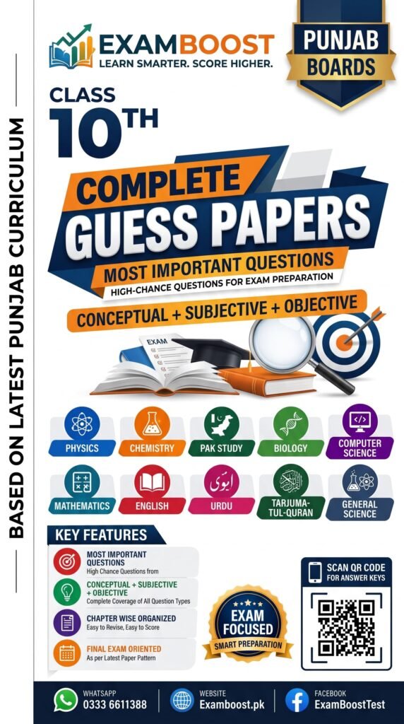 10th Class Guess Papers Punjab Boards 2027 – ExamBoost