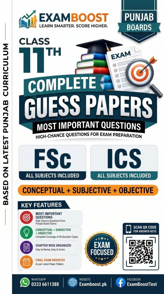 11th Class Guess Papers Punjab Boards FSc ICS 2027 – ExamBoost